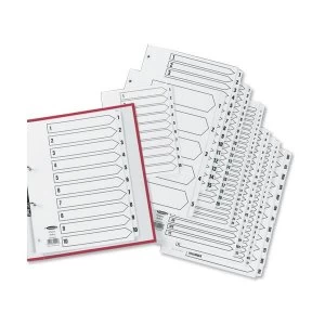 Image of Concord Classic Index Mylar-reinforced Punched 4 Holes 1-54 A4 White Ref 05401/CS54