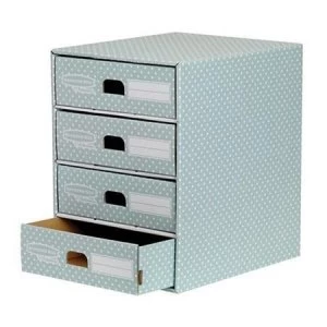 Image of Fellowes Bankers Box A4 4 Drawer Unit Green/White