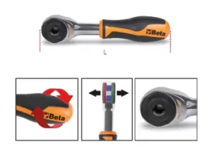 Image of Beta Tools 860/58 Rotating Handle 1/4" Bit Ratchet 008600884