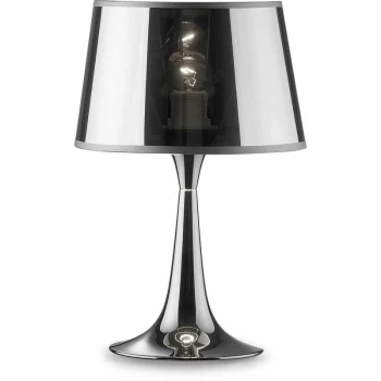 Image of Ideal Lux London Cromo - 1 Light Small Table Lamp Chrome, E27