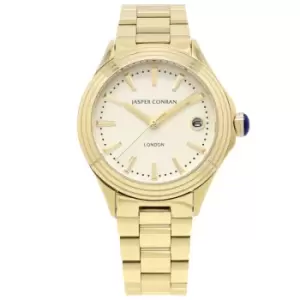 Image of Ladies Jasper Conran London 36mm Watch with a Champagne Dial and a Gold Metal bracelet