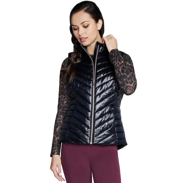 Image of Skechers Womens Go Shield Shine Padded Gilet S - UK Size 8-10, Bust 34.5 - 35.5' Black SKE2309-BLK-S