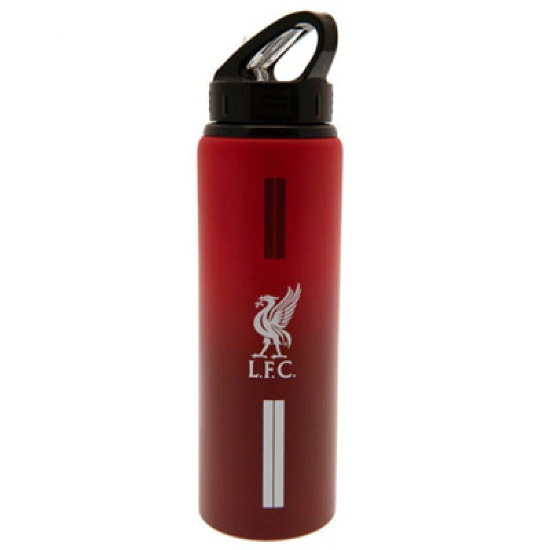 Image of Liverpool FC Stripe Aluminium Water Bottle Dark Red unisex