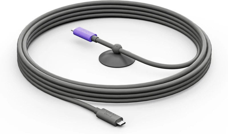 Image of Logitech Logitech 952-000195 USB cable USB 3.2 Gen 2 (3.1 Gen 2) 5m USB C Graphite, Violet 952-000195