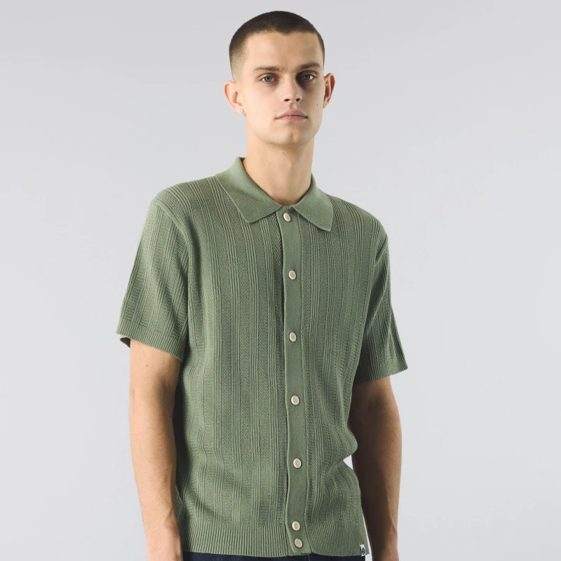 Image of Pretty Green Mens Short-Sleeve Plain Shirt Green male Small