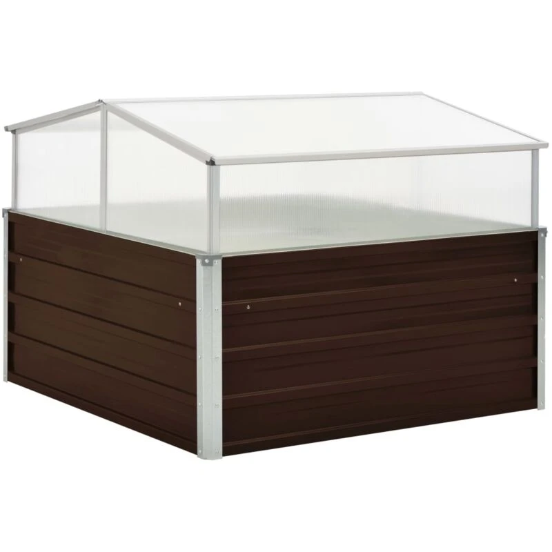 Image of VIDAXL Greenhouse Brown 100x100x85cm Galvanised Steel Vidaxl 8719883670713