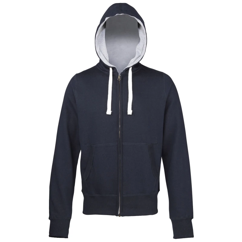 Image of AWDis AWDis Men Chunky Premium Heavyweight Hooded Sweatshirt Hoodie Zoodie in Dark Navy Size: Small Dark Navy S Male 5055747778366