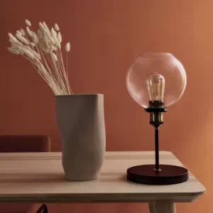 Image of Sheridan Steampunk Table Lamp with Clear Glass Shade
