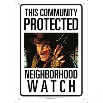 Image of Freddy Neighborhood Watch Tin Sign