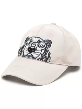 Image of KENZO Tiger-embroidered baseball cap Sand