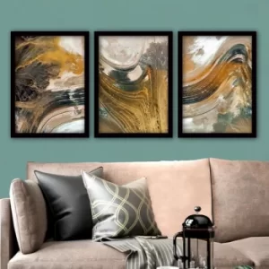 Image of 3SC56 Multicolor Decorative Framed Painting (3 Pieces)