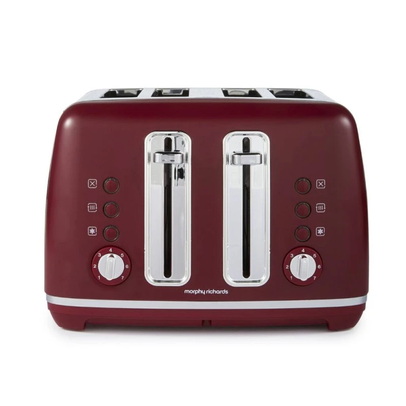 Image of Morphy Richards Accents 4 Slice Toaster Rhubarb in Burgundy Size: Small Burgundy Unisex Small