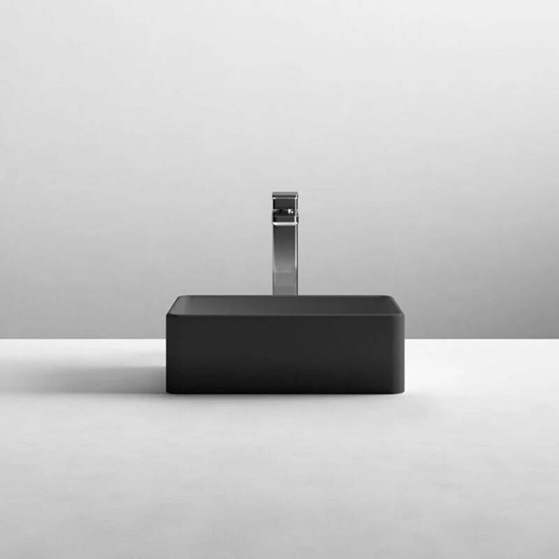 Image of NUIE Nuie - Vessel Rectangular Sit-On Countertop Basin 365mm Wide - Matt Black NBV479