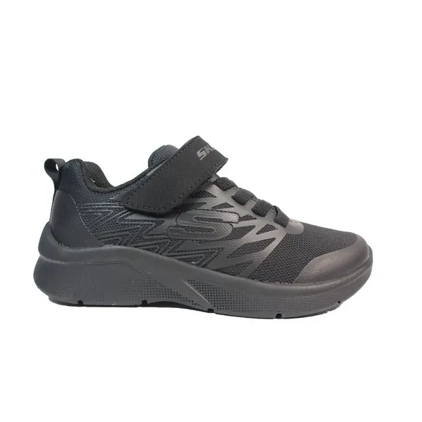 Image of Skechers Boys Microspec Texlor Lightweight Trainers UK Size 3 (EU 36) Black SKE1954-BBK-3