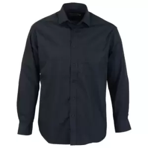 Image of Absolute Apparel Mens Long Sleeved Classic Poplin Shirt (M) (Black)