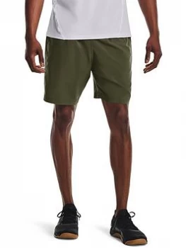 Image of Urban Armor Gear Training Woven Wordmark Shorts - Green/White, Green/White Size M Men