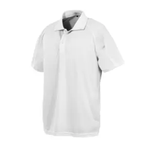 Image of Spiro Impact Mens Performance Aircool Polo T-Shirt (S) (White)