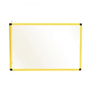 Image of Bi-Office Maya Duo Acrylic Board with Yellow Frame 900 x 600 mm + 450 x 600 mm Pack of 2