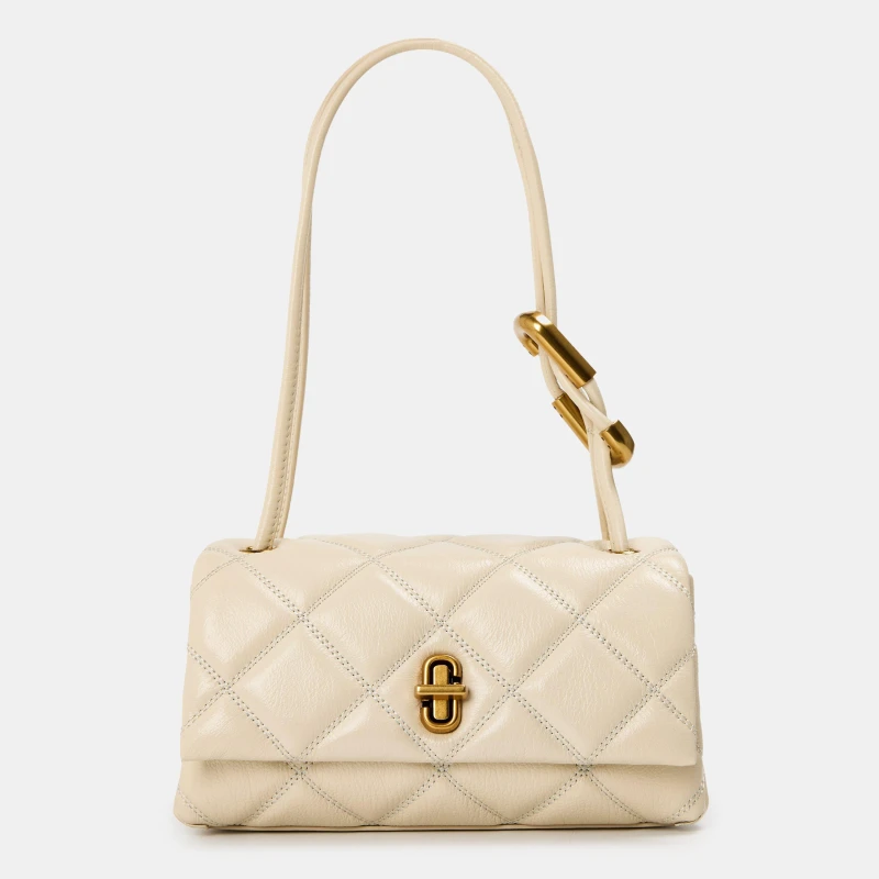 Image of Marc Jacobs Womens Quilted Chain Shoulder Bag Cloud White female One Size
