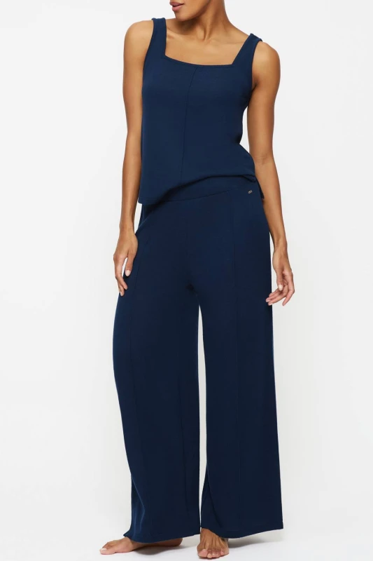Image of KBX Womens Marie Wide Leg Trouser in Navy Size: 14 Navy Female 14