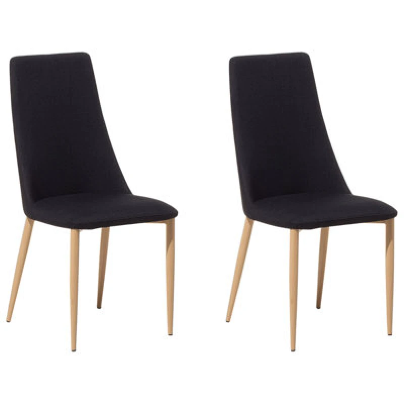 Image of Beliani Set Of 2 Dining Chairs Clayton Fabric Black