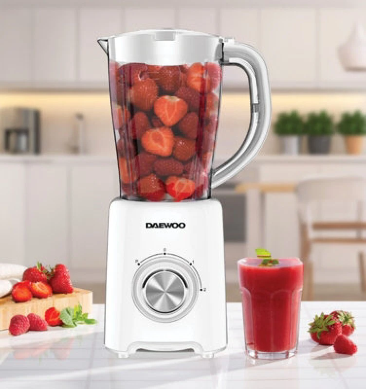 Image of Daewoo 1.5L 500W Electric Jug Blender & Coffee Bean Nut Grinder & Smoothie Maker White