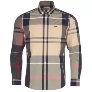 Image of Barbour Mens Harris Tailored Shirt Stone Large