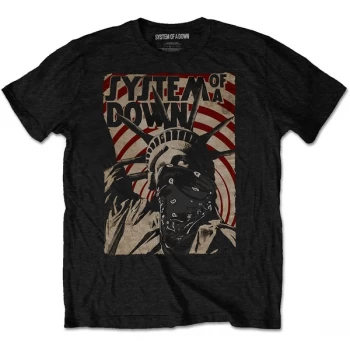 Image of System Of A Down - Liberty Bandit Unisex Medium T-Shirt - Black