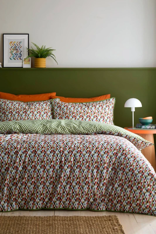 Image of Appletree Star Geo Duvet Cover Bedding Set Natural