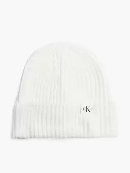 Image of Calvin Klein Jeans Kids Monogram Rib Beanie - Ivory