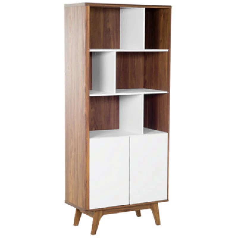 Image of Beliani Shelving Unit Columbus 182cm Brown/ White