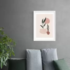 Image of East End Prints Muted Mauve Leaves Print Brown/Pink/Green