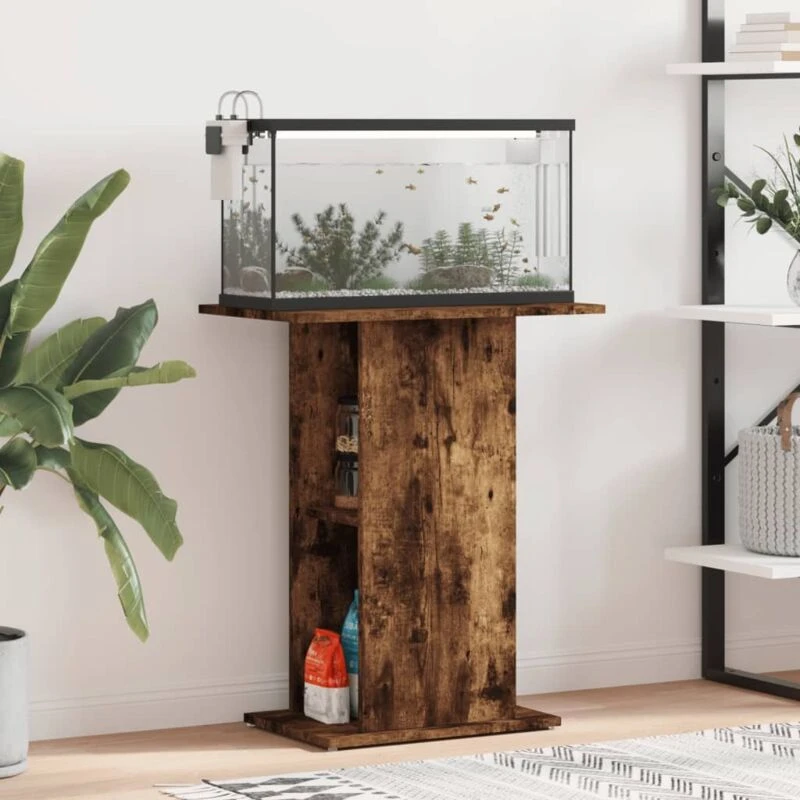 Image of VIDAXL Aquarium Stand Smoked Oak 60.5x36x72.5cm Engineered Wood vidaXL 8720845418465