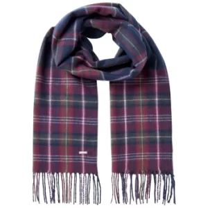 Image of Joules Womens Bracken Check Warm Handle Scarf Navy Purple Check