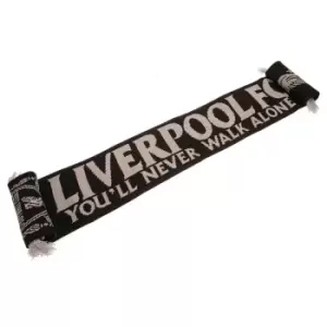 Image of Liverpool FC YouA'll Never Walk Alone Winter Scarf (One Size) (Black/Silver)