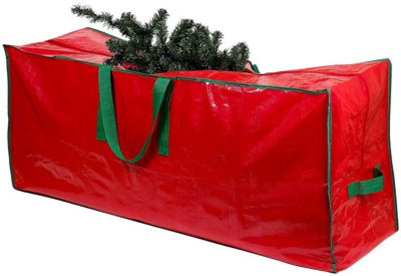 Image of Shatchi Christmas Tree Storage Bag - Stores Up To 9 Foot Xmas Tree Red