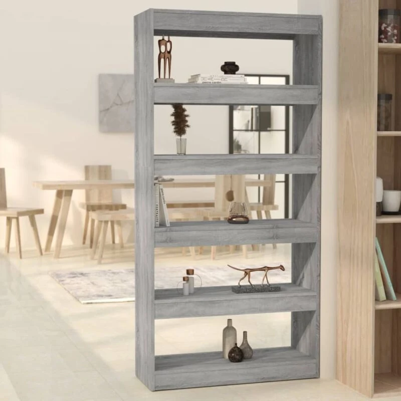 Image of VIDAXL Book Cabinet/Room Divider Grey Sonoma 80x30x166cm Engineered Wood Vidaxl 8720286844557