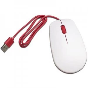 Image of Raspberry Pi Raspberrymaus weiß USB WiFi mouse Optical White, Red