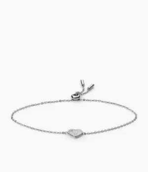 Image of Fossil Women Elliott Blue Mother-of-Pearl Hearts Station Bracelet