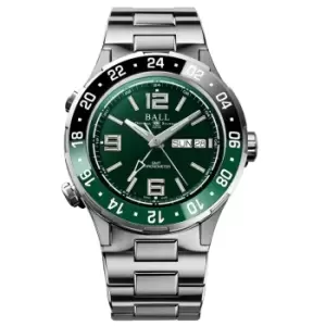 Image of BALL Roadmaster Marine GMT (40mm) Automatic Green Dial Silver Stainless Steel Mens Watch DG3030B-S2C-GR