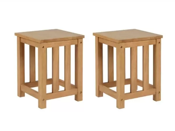 Image of Seconique Richmond Oak Set of 2 Dining Table Stools