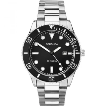 Image of Sekonda Black and Silver Watch - 1788