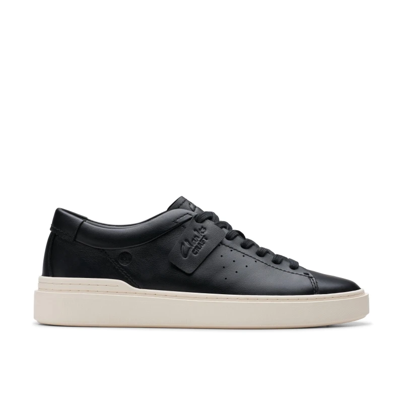 Image of Clarks Clarks Men Craft Swift Black Leather Lace Up,Trainers Size: 8-Standard Fit Black 8-Standard Fit Male 5063090562372