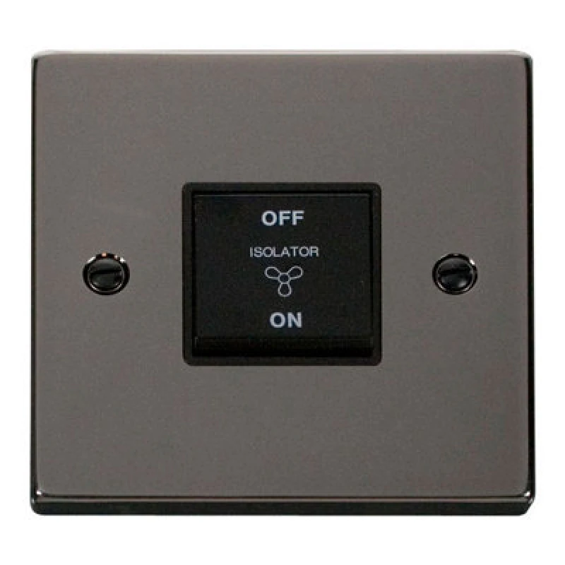 Image of SE Home Black Nickel 10A 3 Pole Fan Isolation Switch Black