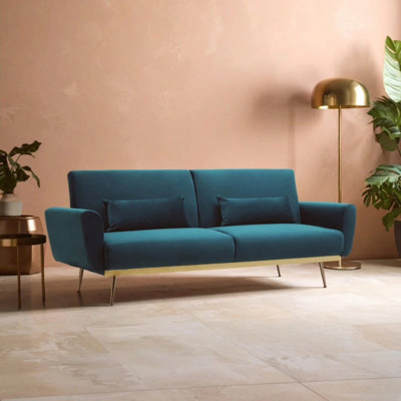 Image of Orsina Hatton Green Velvet Sofa Bed