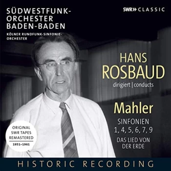 Image of S&uuml;dwestfunk-Orchester Baden-Baden - Hans Rosbaud Conducts Mahler: Sinfonien 1, 4, 5, 6, 7, 9 CD