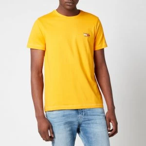 Image of Tommy Jeans Mens Chest Logo T-Shirt - Florida Orange - M