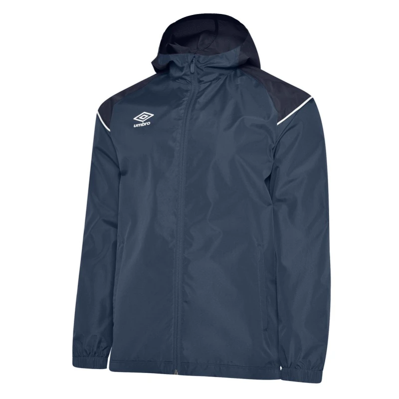 Image of Umbro Hooded Waterproof Jacket in Dark Navy Size: 11-12 Years Dark Navy Unisex 11-12 Years