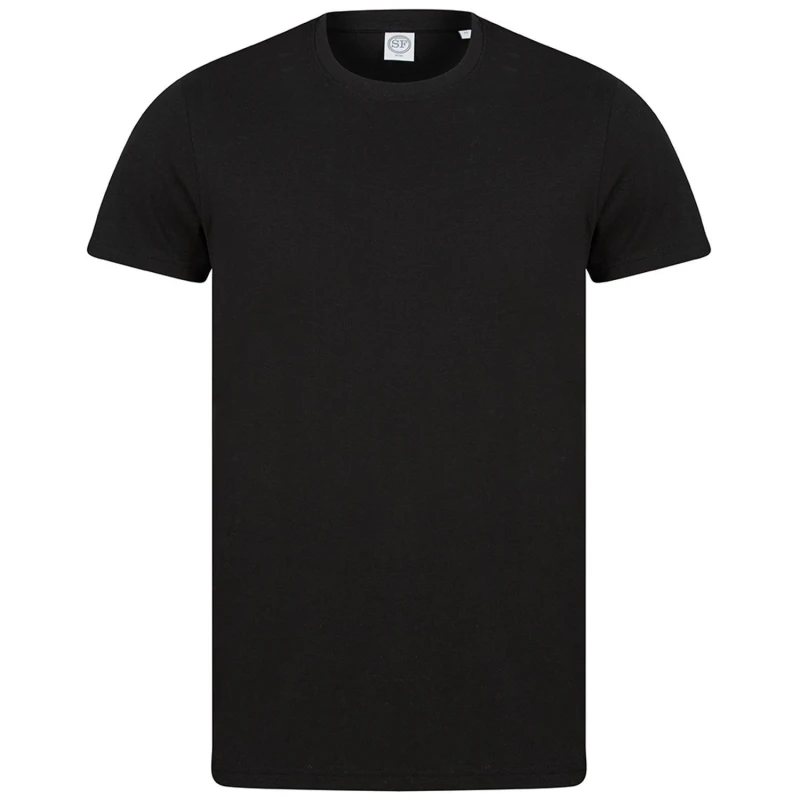 Image of SF Mens Plain White T-Shirt in Black Size: XS Black Male XS