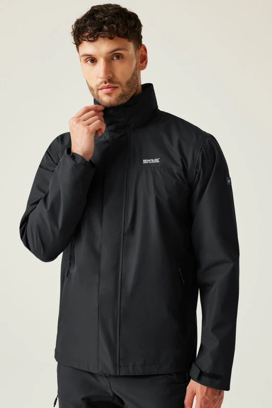 Image of Regatta Regatta Men 'Matt II' Waterproof Shell in Jet Black Size: Medium Jet Black M Male 5063516002628